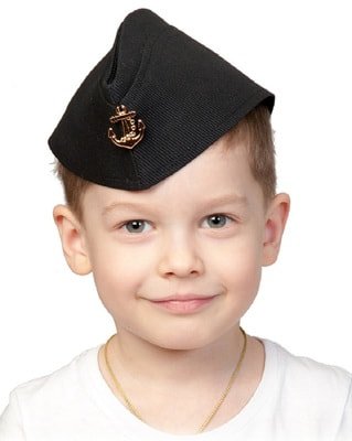 Фото Пилотка ВМФ чёрная детская