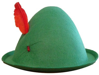 Фото Шляпа Питера Пена зелёная с пером