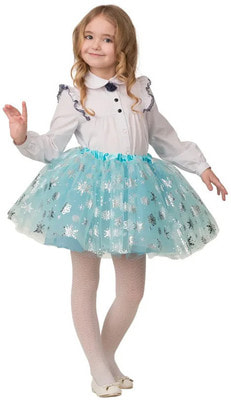 Фото Карнавальная юбка голубая детская