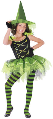 Фото Костюм Ведьма зеленая балерина детский