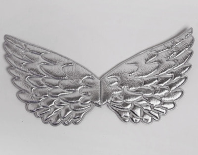Фото Карнавальные крылья серебристые 40 см