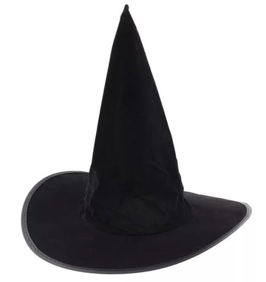Фото Карнавальная шляпа ведьмы черная взрослая