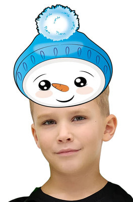 Фото Новогодняя маска Снеговика детская для мальчика