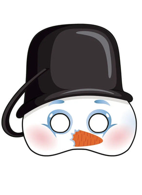 Фото Новогодняя маска Снеговика с ведром для мальчика детская