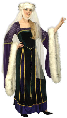 Костюм Королева эпохи возрождения deluxe (с белой оторочкой) взрослый ...