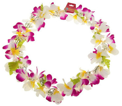 Фото Гавайское ожерелье Ромашки фиолетово-белое