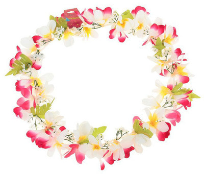 Фото Гавайское ожерелье Ромашки бело-розовое