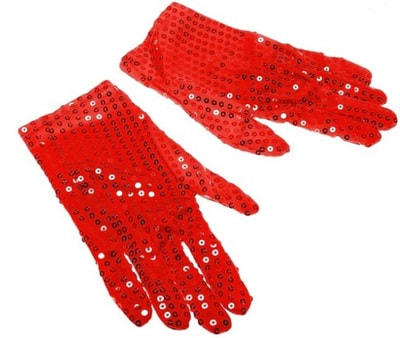 Фото Красные перчатки с пайетками