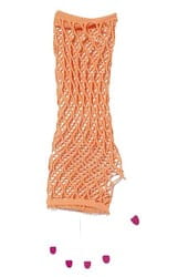Фото Оранжевые ажурные перчатки