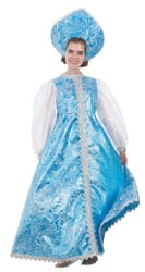 Фото Костюм Снегурочки в бирюзовом платье взрослый
