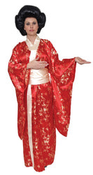 Фото Костюм Японка в красном кимоно взрослый