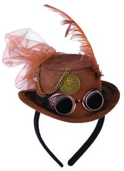 Фото Мини-шляпка Стимпанк коричневая взрослая