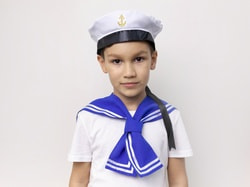 Фото Бескозырка моряка с воротником детская