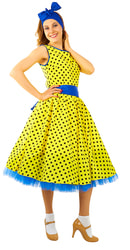 Фото Карнавальный костюм Стиляга в жёлтом платье женский