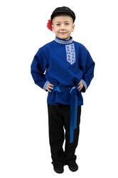Фото Рубаха косоворотка детская для мальчика синяя (Лайт)