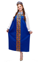 Фото Русский народный сарафан женский взрослый синий