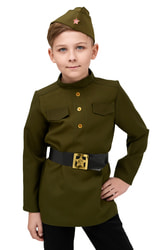 Фото Гимнастерка военная для костюма солдата для мальчика детская