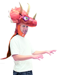 Фото Голова динозавра трицератопс шапка карнавальная