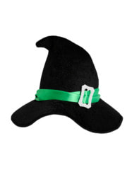 Фото Карнавальная шляпа ведьмы черно-зеленая