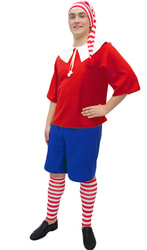 Фото Карнавальный костюм Буратино взрослый мужской красно-синий