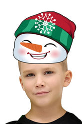 Фото Новогодняя маска Снеговика для мальчика детская