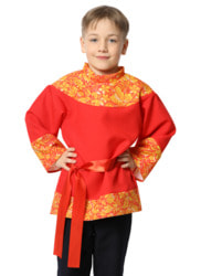 Фото Косоворотка для мальчика русский народный костюм хохлома
