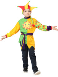Фото Русский народный костюм скомороха для мальчика Солнце