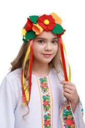 Фото Карнавальный венок с цветами для народного костюма