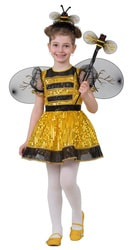 Фото Костюм Пчелка в платье золотистая детский