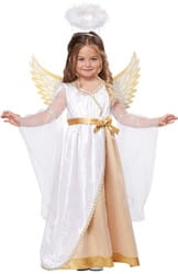 Фото Костюм Ангелочек с золотистыми крыльями детский