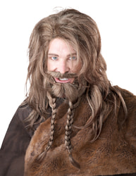 Фото Набор Викинг светлый (парик, борода и усы) взрослый