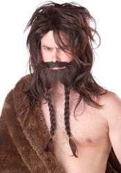 Фото Набор Викинг тёмный (парик, борода и усы) взрослый