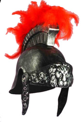 Фото Шлем римского воина с красными перьями