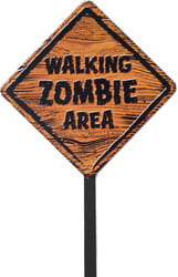 Фото Табличка Зона для прогулки зомби