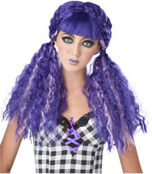 Фото Парик кукла с гофрированными хвостами (фиолетовая) взрослый