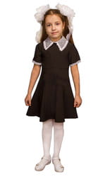 Фото Школьное платье детское коричневое