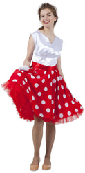 Фото Платье в стиле 50-х бело-красное взрослое