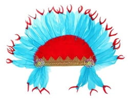 Фото Головной убор индейский красно-синий