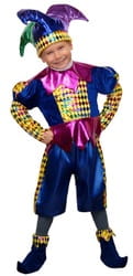 Фото Карнавальный костюм детский Королевский Шут синий